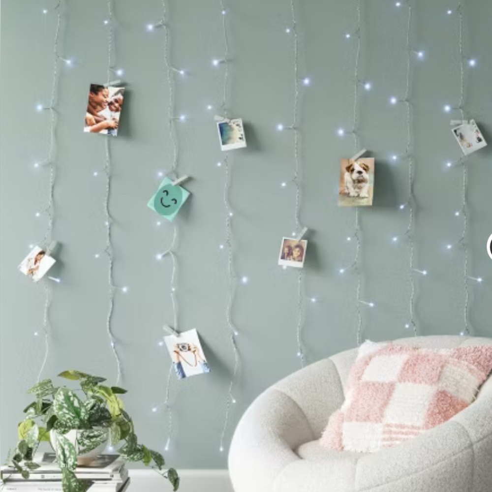 Curtain String Lights With Clips- Room Essentials- LED Lights For Room Or Dorm